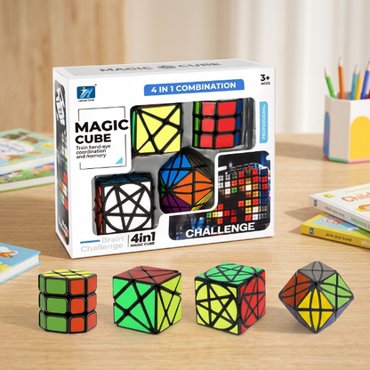 Original JiehuiToys® MAGIC CUBE -  4in1 Würfel Set