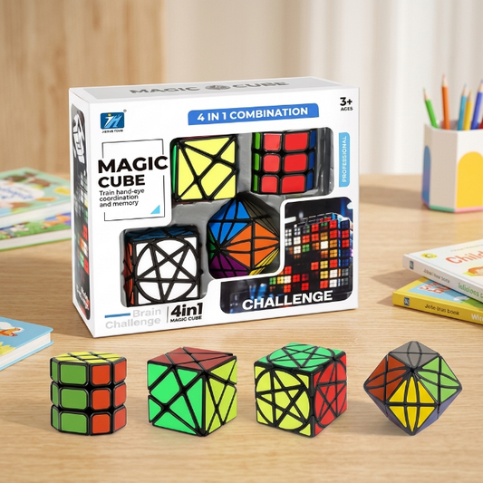 Original JiehuiToys® MAGIC CUBE -  4in1 Würfel Set