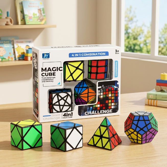 Original JiehuiToys® MAGIC CUBE -  4in1 Würfel Set