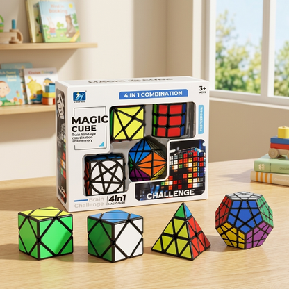 Original JiehuiToys® MAGIC CUBE -  4in1 Würfel Set