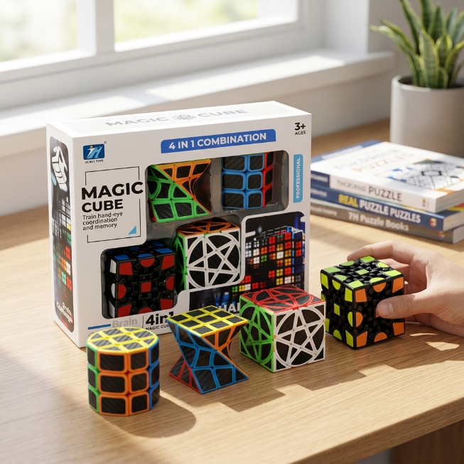 Original JiehuiToys® MAGIC CUBE -  4in1 Würfel Set