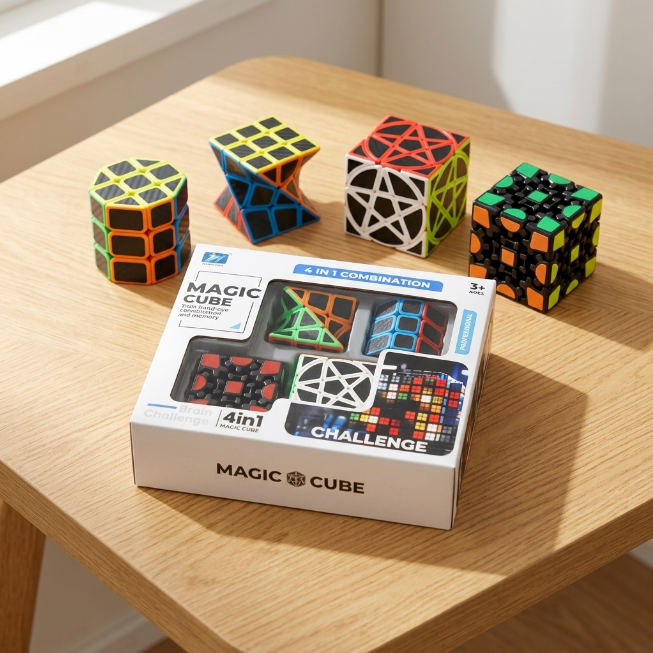 Original JiehuiToys® MAGIC CUBE -  4in1 Würfel Set