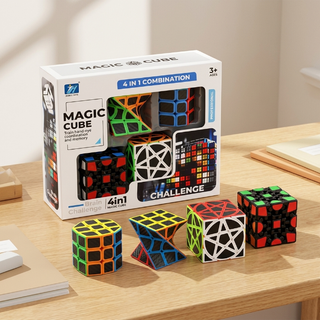 Original JiehuiToys® MAGIC CUBE -  4in1 Würfel Set
