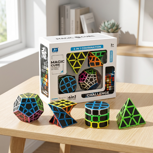 Original JiehuiToys® MAGIC CUBE -  4in1 Würfel Set