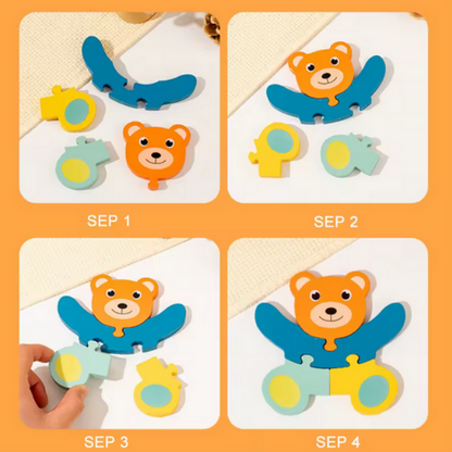 Holzpuzzle für Kleinkinder, 16er Set