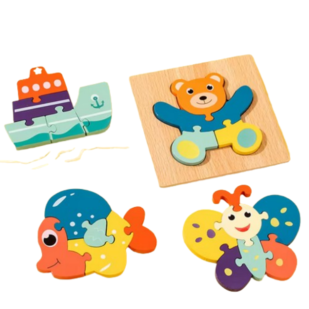 Holzpuzzle für Kleinkinder, 16er Set