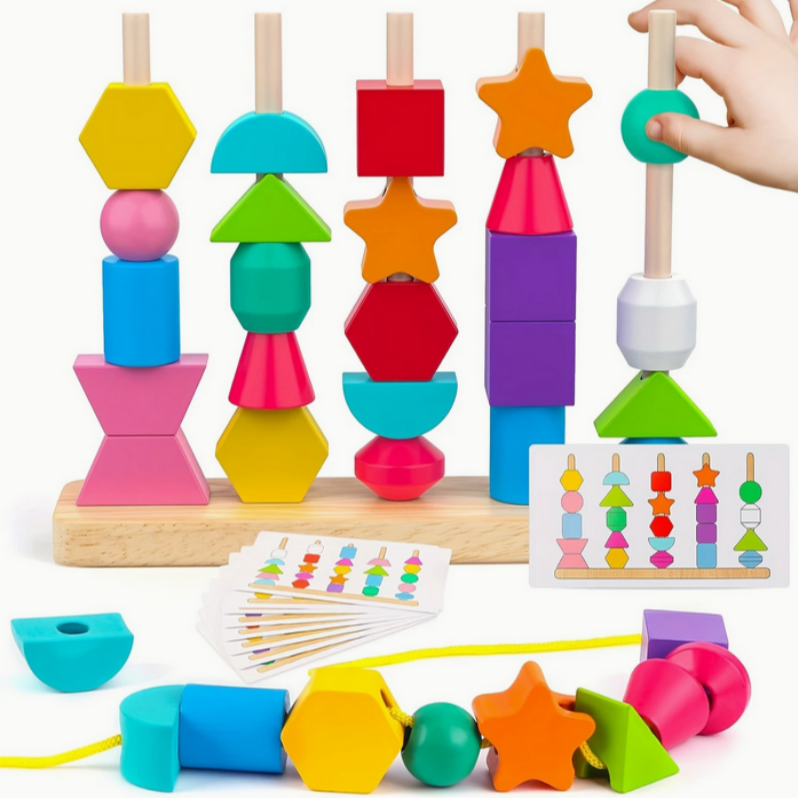 Montessori Geometrische Sortierspiel - Holz Steckspiel