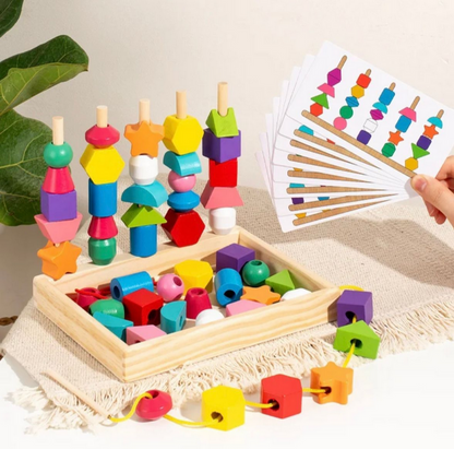 Montessori Geometrische Sortierspiel - Holz Steckspiel
