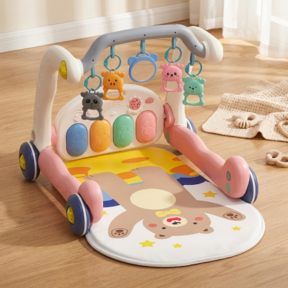 Baby Spielmatte mit Lauflernwagen - 5-in-1 Aktivitätscenter