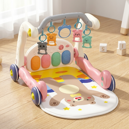 Baby Spielmatte mit Lauflernwagen - 5-in-1 Aktivitätscenter