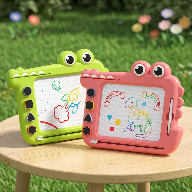 Magnetische Kritzeltafel für Kinder - Krokodil-Design