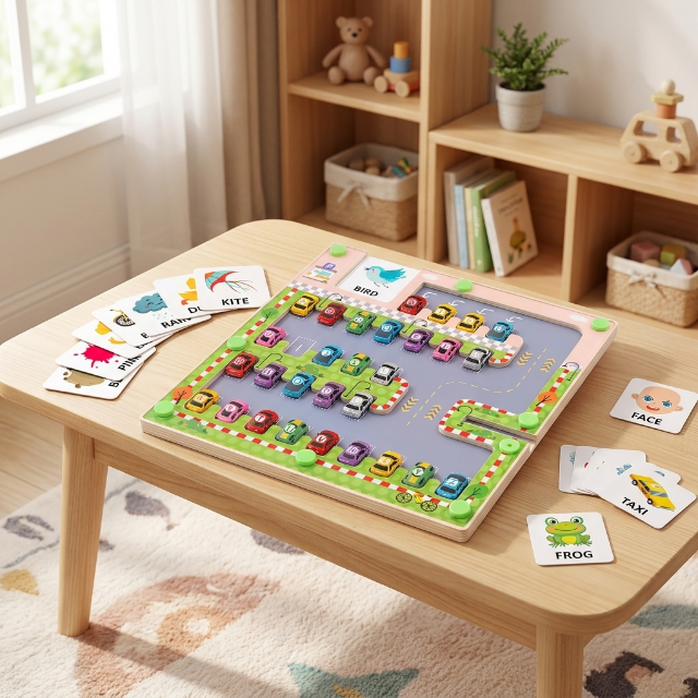 Kinder Holz-Parkplatz Alphabet Puzzle