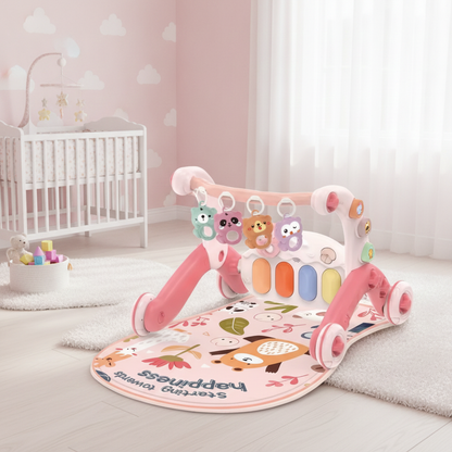 Baby Spielmatte mit Lauflernwagen, 5-in-1 Aktivitätscenter