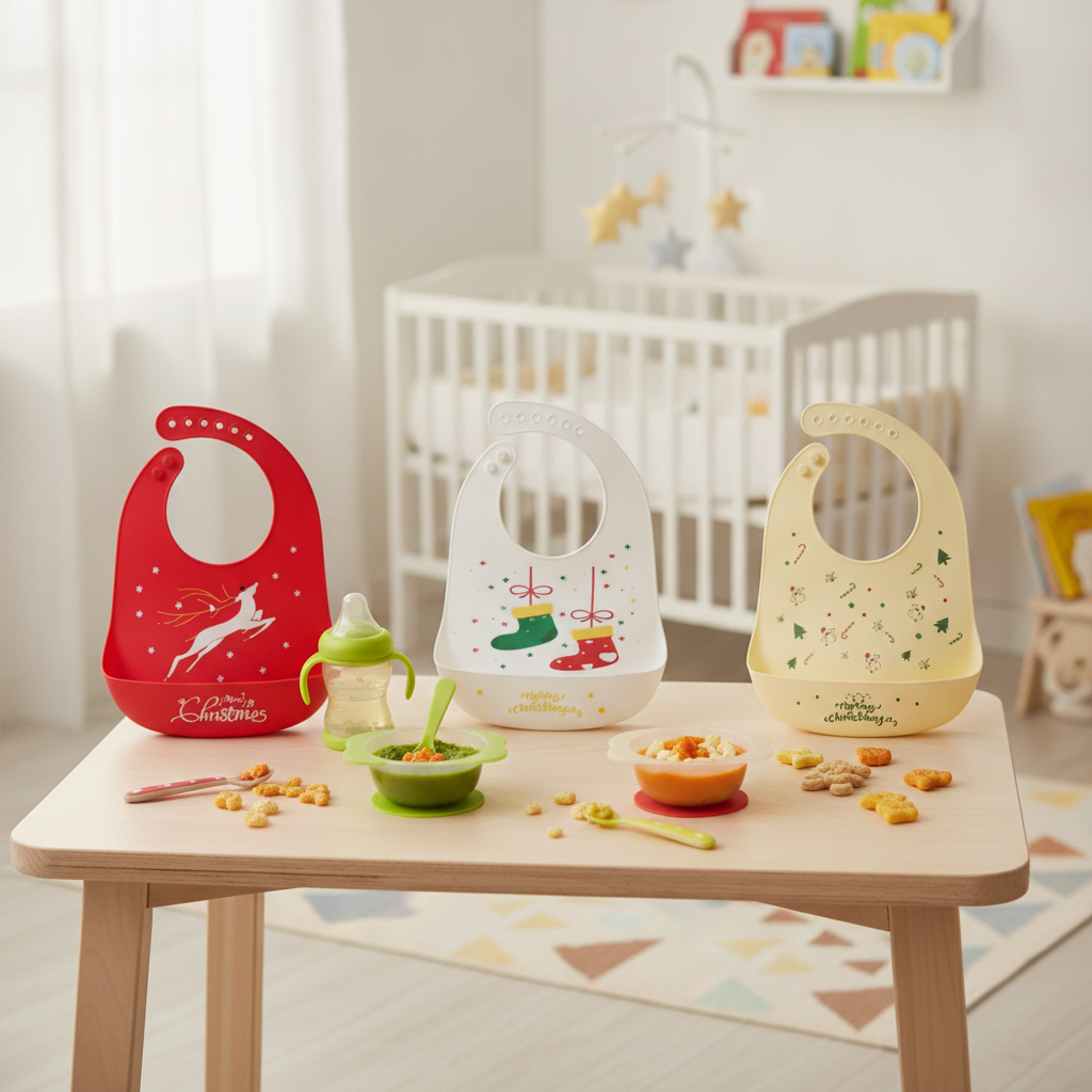3er Set Baby-Lätzchen (Merry Christmas)
