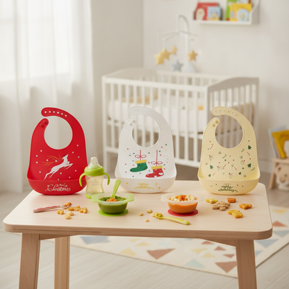 3er Set Baby-Lätzchen (Merry Christmas)