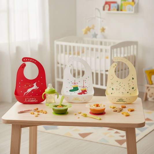3er Set Baby-Lätzchen (Merry Christmas)