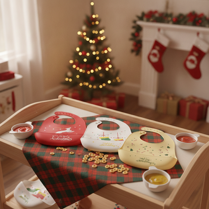 3er Set Baby-Lätzchen (Merry Christmas)