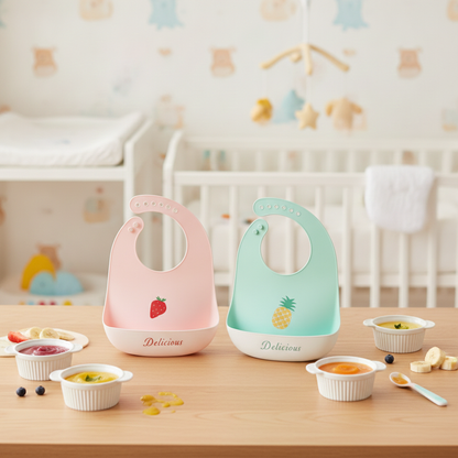 2er Set Baby-Lätzchen (Ananas Erdbeere)