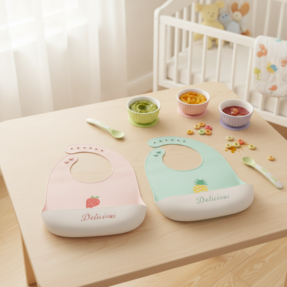 2er Set Baby-Lätzchen (Ananas Erdbeere)