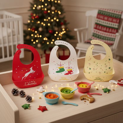 3er Set Baby-Lätzchen (Merry Christmas)
