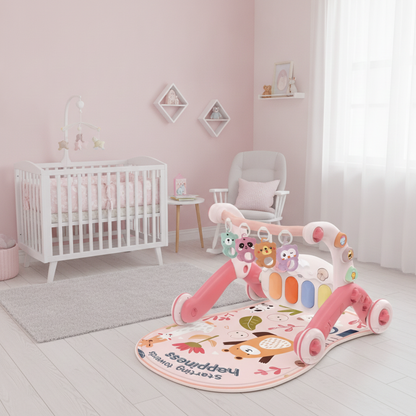 Baby Spielmatte mit Lauflernwagen, 5-in-1 Aktivitätscenter