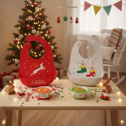 2er Set Baby-Lätzchen (Merry Christmas)