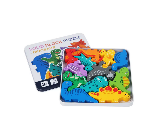 Holzpuzzle je 12 Teile - Lernspielzeug