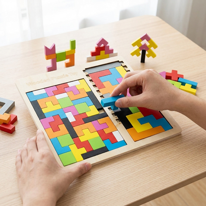 Holzpuzzle | Logikspiel Tetris