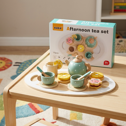Kinder Tee-Service aus Holz - 15-teilig