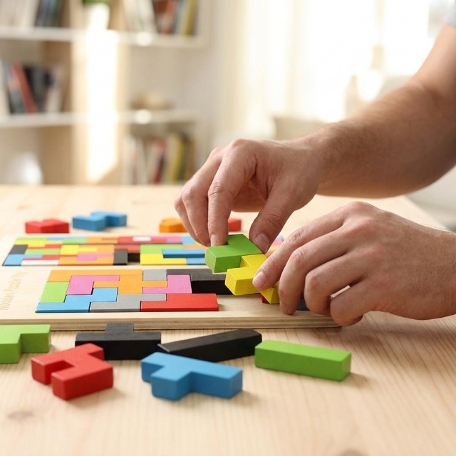 Holzpuzzle | Logikspiel Tetris