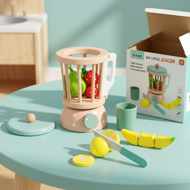 Kinder Holz Mixer Spielzeug Set - Smoothie-Maker