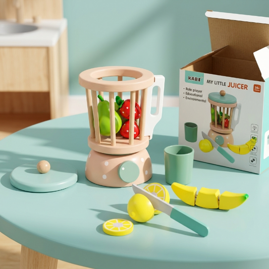 Kinder Holz Mixer Spielzeug Set - Smoothie-Maker