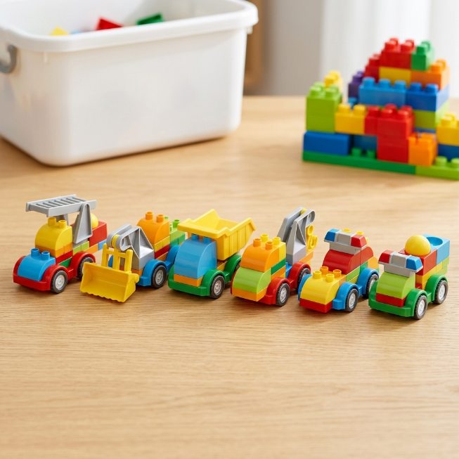 Fahrzeugset - bunte Bauspielzeug Autos