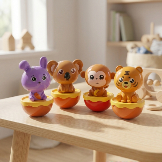 4er Set - Wackel-Affe Koala Tiger Hase