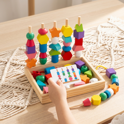 Montessori Geometrische Sortierspiel - Holz Steckspiel