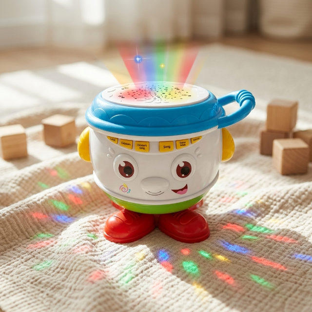 Interaktive Kindertrommel mit Musik und Licht