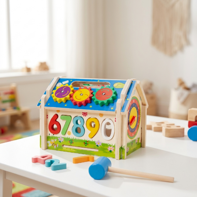 Holzspielzeug - Kinder Lernspielzeug - Haus aus Holz