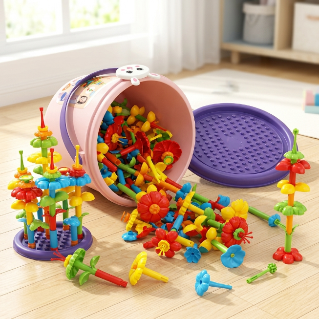Bausteine Blumen - Spielzeugset - 156 Stück