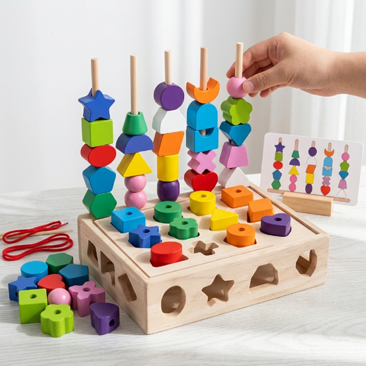 Montessori - Steckspiel mit Sortierbrett - Geometrie