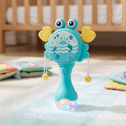 Baby Rassel Krabbe - Lernspielzeug mit Glitzergriff