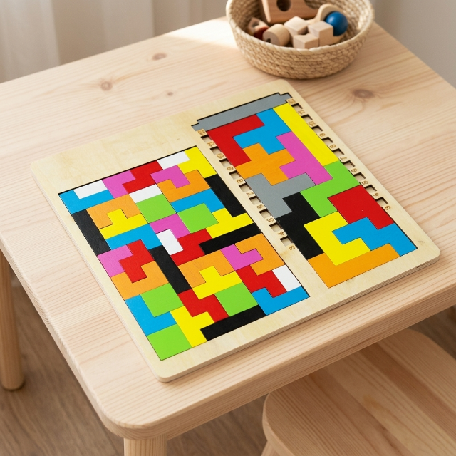 Holzpuzzle | Logikspiel Tetris