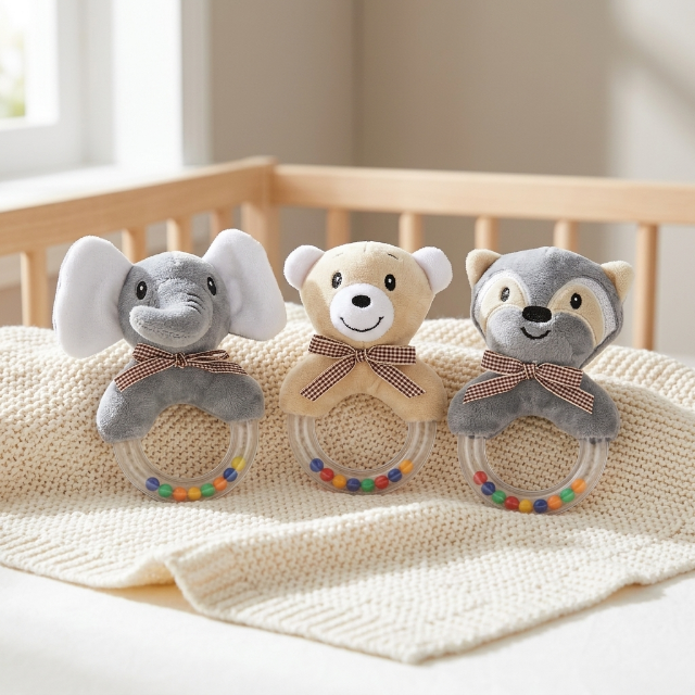 Baby Rassel - verschiedene Plüschtiere