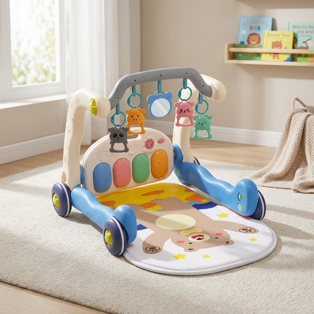 Baby Aktivitätscenter 5-in-1 - Lauflernhilfe mit Spielmatte