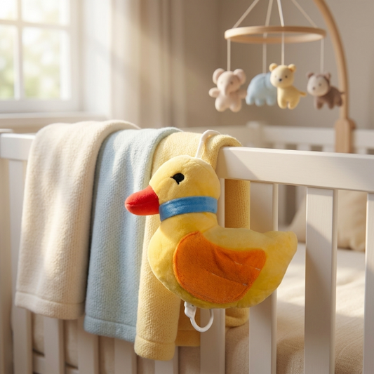 Plüsch-Ente Babyrassel mit Musik